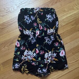 H&M Black Floral Jumpsuit